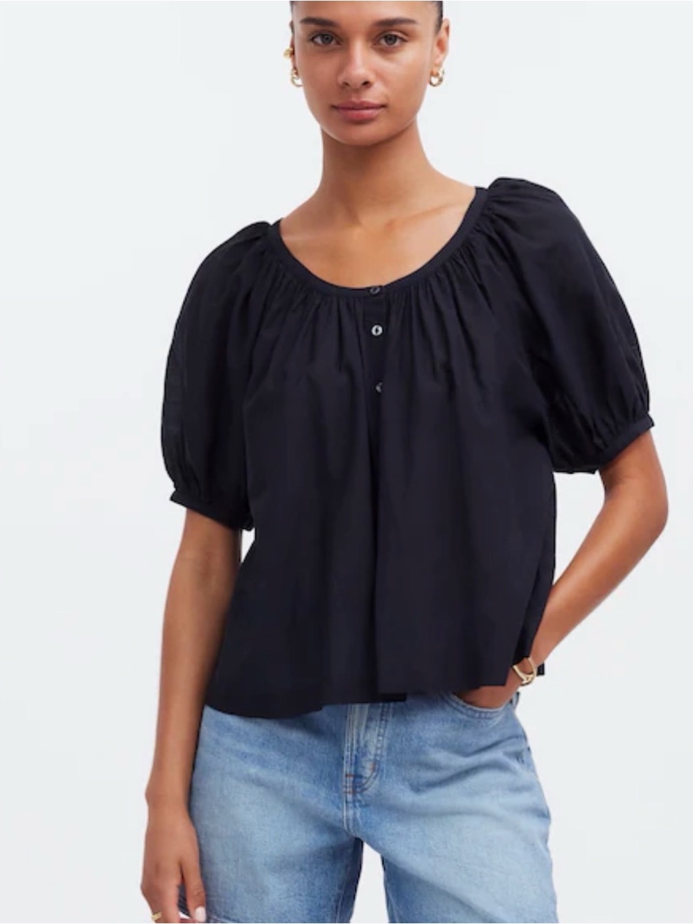 Madewell Puff Sleeve A-Line Top
